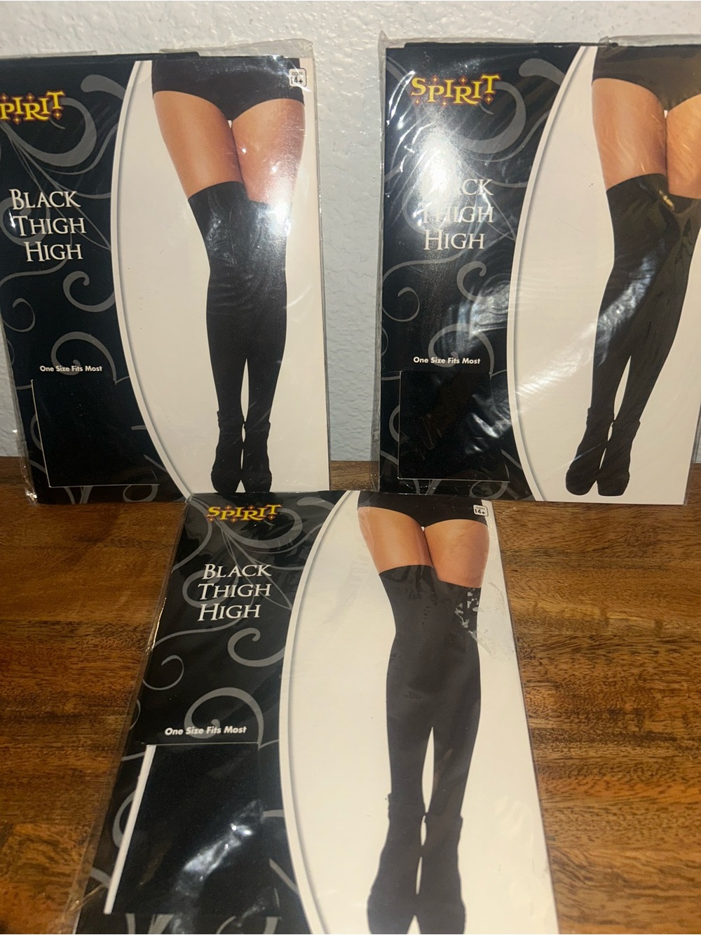 Spirit Black Thigh High Socks โ 3-Pack